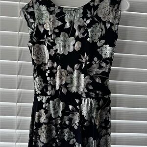 Floral Black and Gray Dress